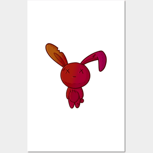 Cute red bunny plushie Posters and Art